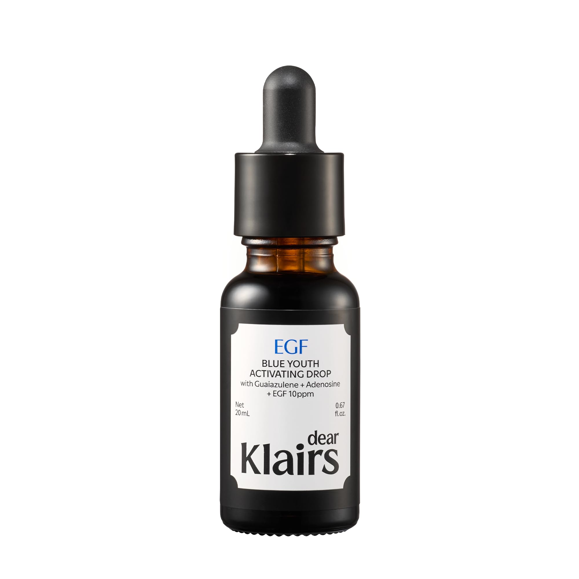 Dear Klairs Korean EGF Serum – Blue Youth Activating Drop with EGF Peptides and Guaiazulene, Repairing Serum for Redness and Blemish-prone Skin, Visibly Fades Post-Blemish Marks, 1.69 Fl Oz
