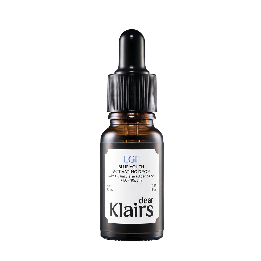 Dear Klairs Korean EGF Serum – Blue Youth Activating Drop with EGF Peptides and Guaiazulene, Repairing Serum for Redness and Blemish-prone Skin, Visibly Fades Post-Blemish Marks, 1.69 Fl Oz