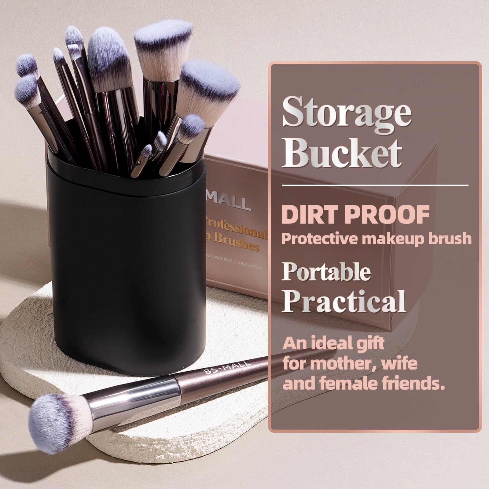 BS-MALL Makeup Brush Set 18 Pcs Premium Synthetic Foundation Powder Concealers Eye shadows Blush Makeup Brushes with black case