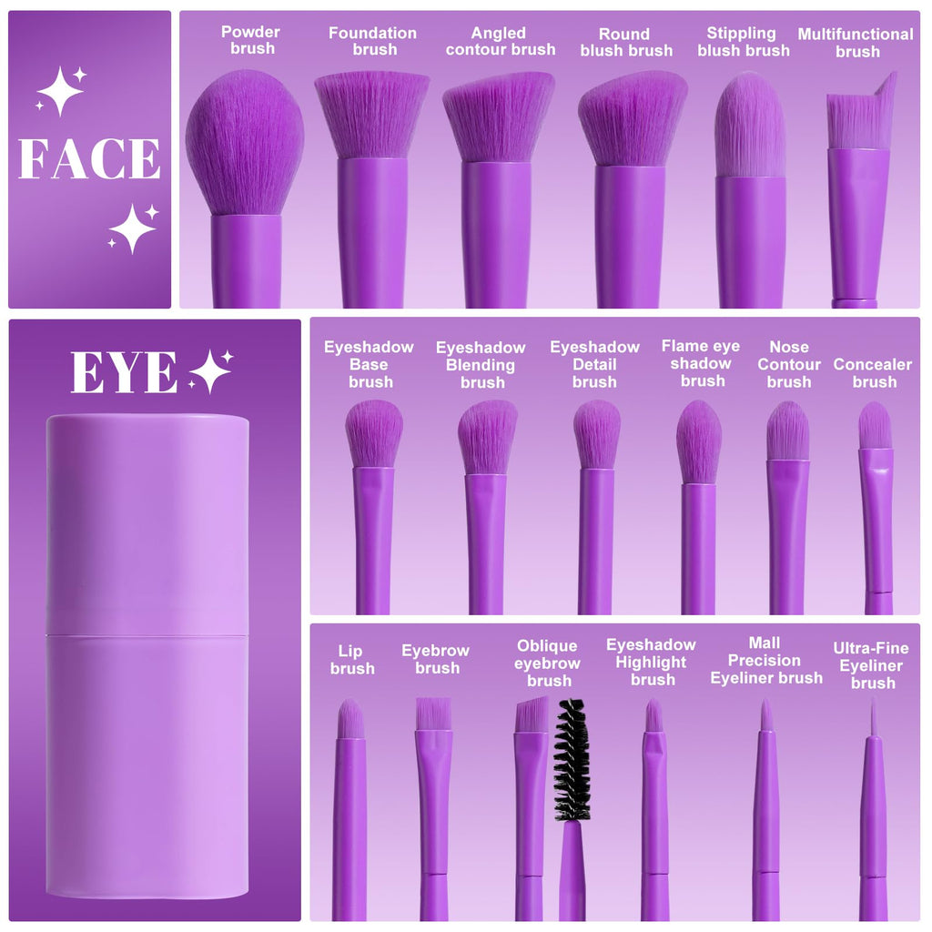BS-MALL Makeup Brush Set 18 Pcs Premium Synthetic Foundation Powder Concealers Eye shadows Blush Makeup Brushes with black case