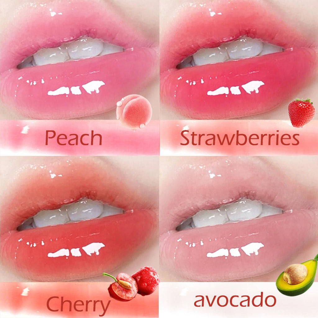4pcs Tinted Lip Stain for Women, Jelly Lipstick Mirror Lip Gloss Hydrating Lipstick Long Lasting Moisturizing Lip Glaze,Non-sticky,Vivid Color Glossy Lip Makeup