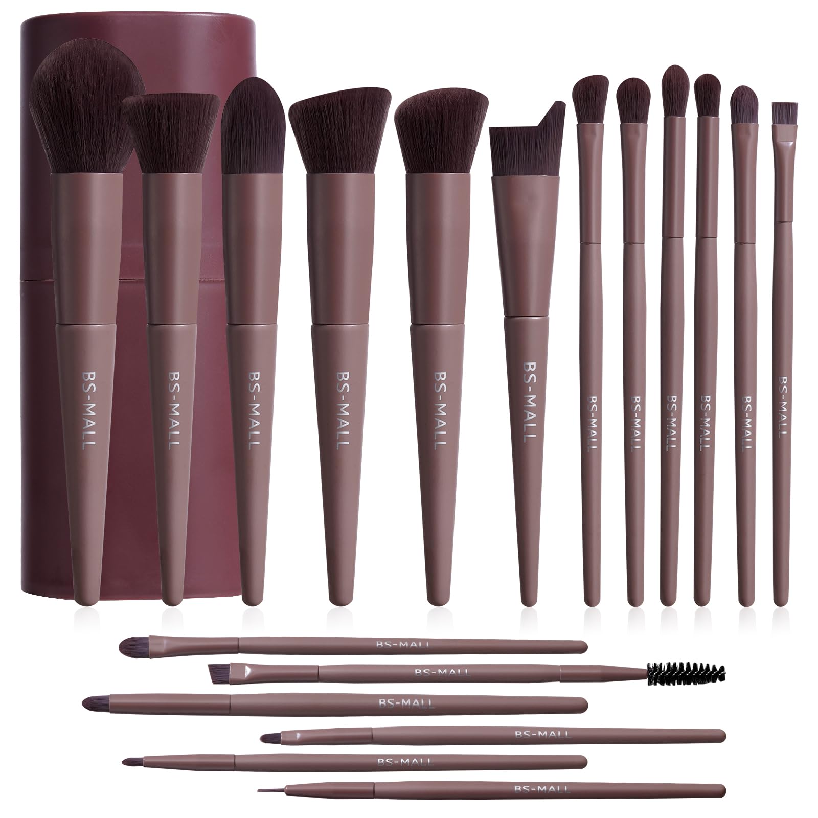 BS-MALL Makeup Brush Set 18 Pcs Premium Synthetic Foundation Powder Concealers Eye shadows Blush Makeup Brushes with black case