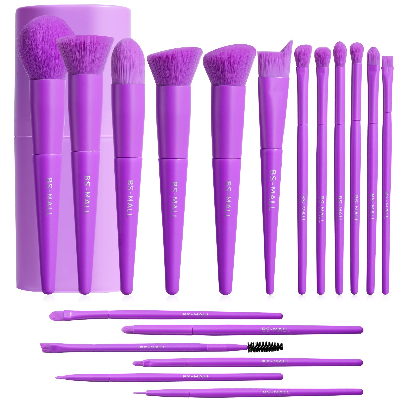 BS-MALL Makeup Brush Set 18 Pcs Premium Synthetic Foundation Powder Concealers Eye shadows Blush Makeup Brushes with black case