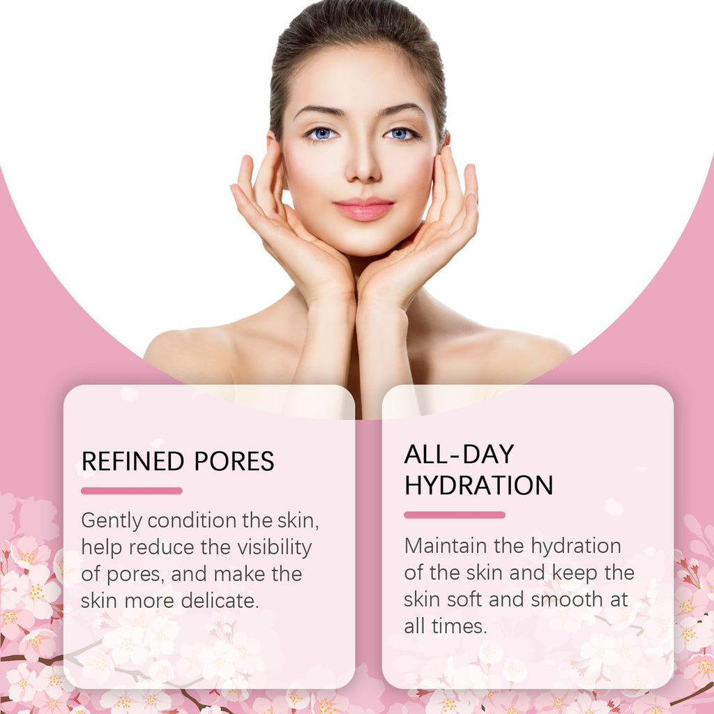 Skin Care Set Sakura Women Beauty Gift Sets Korean Skin Care Kit- Cleanser,Serum,Face Cream,Toner,Eye Cream,Mud Mask-Skin Care Routine Kit (One Size, Cherry Blossom-StyleA-Bae Moisturizing)
