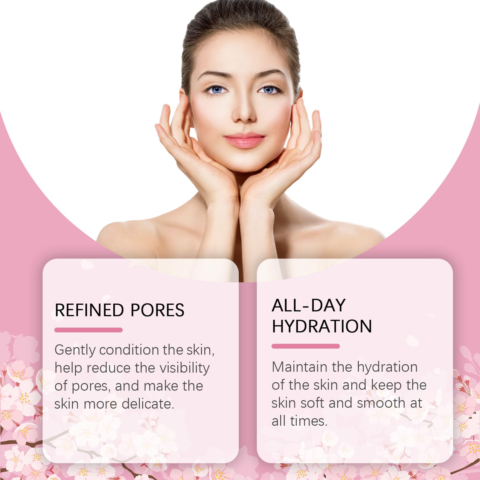 Skin Care Set Sakura Women Beauty Gift Sets Korean Skin Care Kit- Cleanser,Serum,Face Cream,Toner,Eye Cream,Mud Mask-Skin Care Routine Kit (One Size, Cherry Blossom-StyleA-Bae Moisturizing)