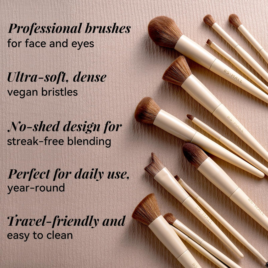 BS-MALL Makeup Brush Set 18 Pcs Premium Synthetic Foundation Powder Concealers Eye shadows Blush Makeup Brushes with black case