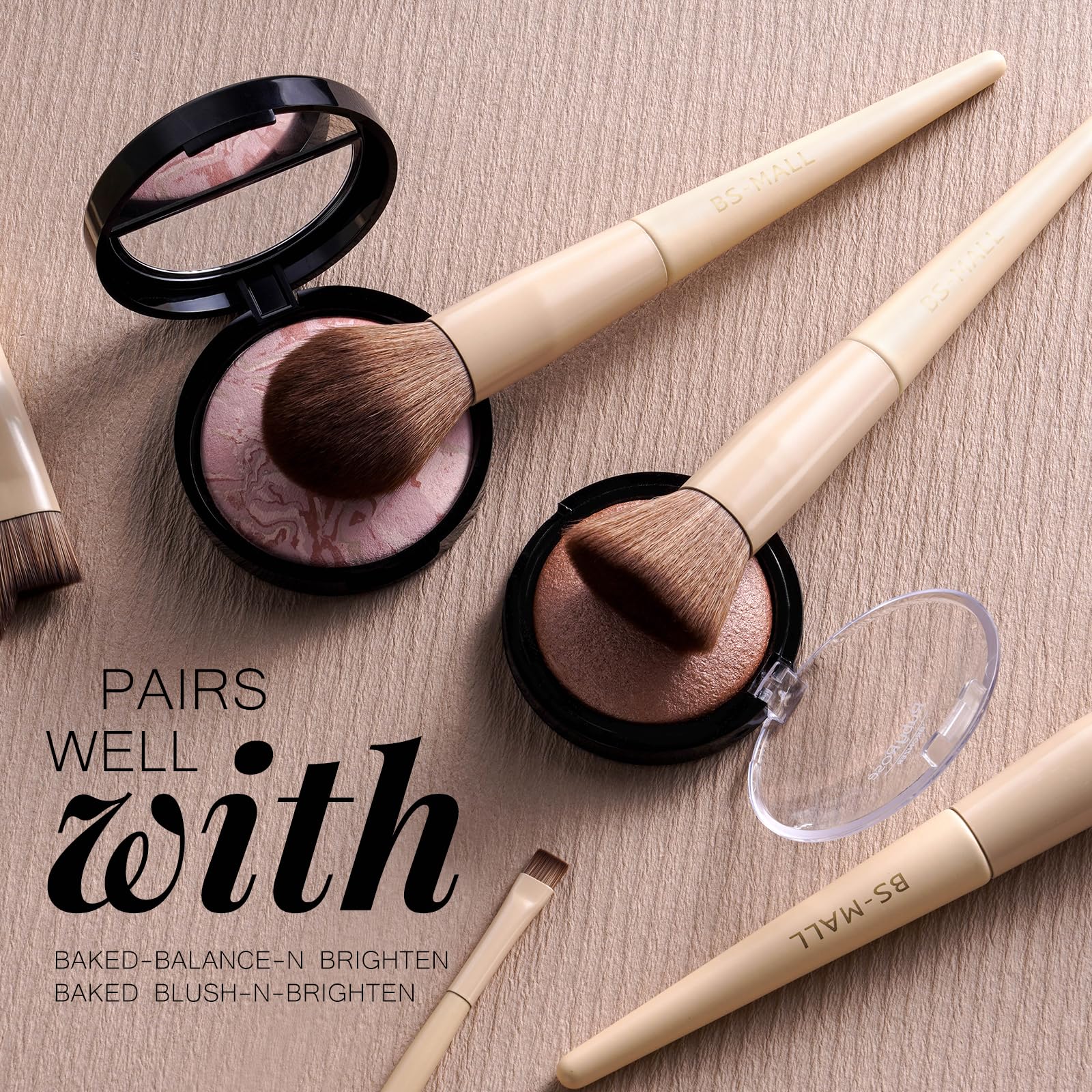 BS-MALL Makeup Brush Set 18 Pcs Premium Synthetic Foundation Powder Concealers Eye shadows Blush Makeup Brushes with black case