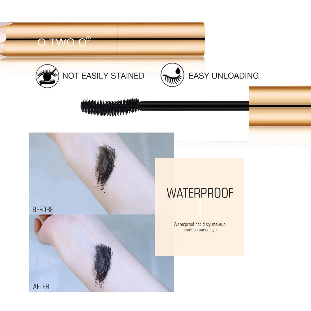 O.TWO.O 3D Mascara with brush and arm showing waterproof before and after
