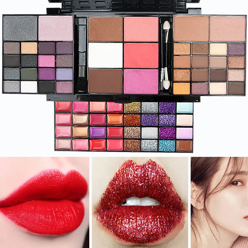 74/78 Colors Eyeshadow Palette Velvet matte and shimmer Long Lasting Easy Makeup Brown Eyeshadow Palette, Pink Eyeshadow Palette