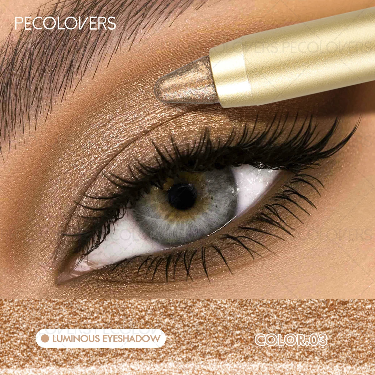 Dual-Ended Eyeshadow Stick with Sponge Brush, Glitter & Matte Finishes