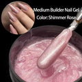 Jillnails Shimmer Nude Gel Nail Builder 100g Glitter Sparkling White Gold Silver Pink Builder