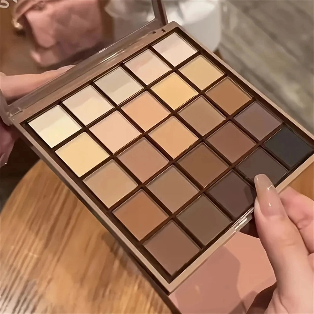 25-Color Eyeshadow Palette in Neutral Gray and Brown Tones