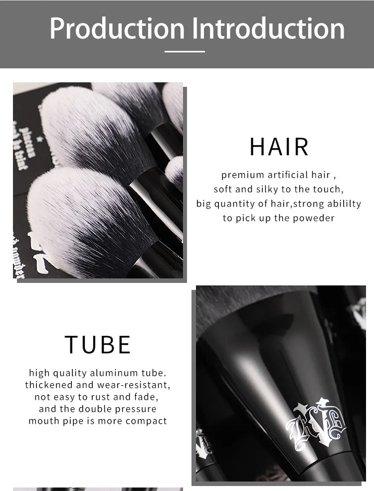 Kat Von D  Makeup Brush Set & Kit Foundation Blush Highlight Concealer Powder Sculpting Eyeshadow Brush