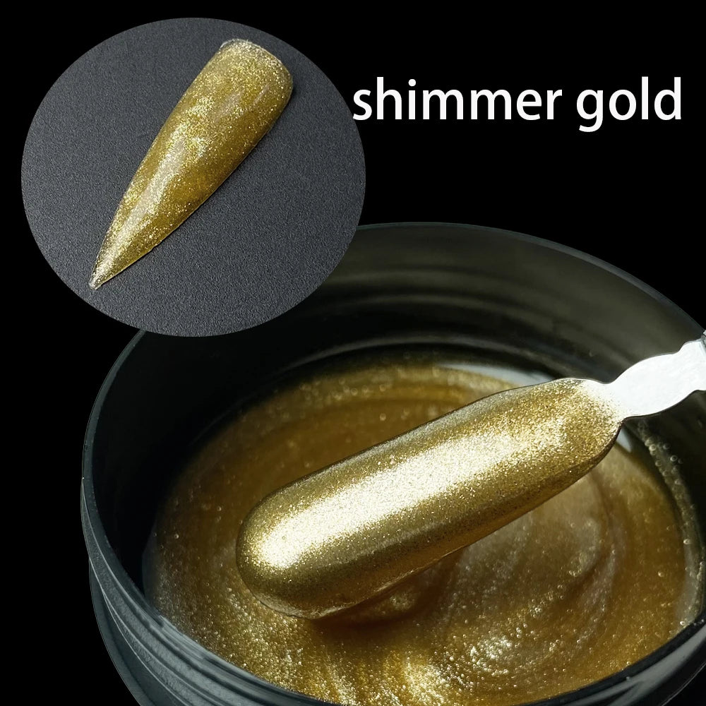 Jillnails Shimmer Nude Gel Nail Builder 100g Glitter Sparkling White Gold Silver Pink Builder