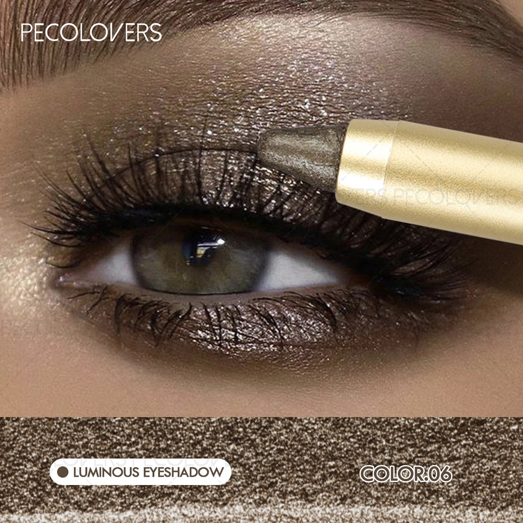 Dual-Ended Eyeshadow Stick with Sponge Brush, Glitter & Matte Finishes