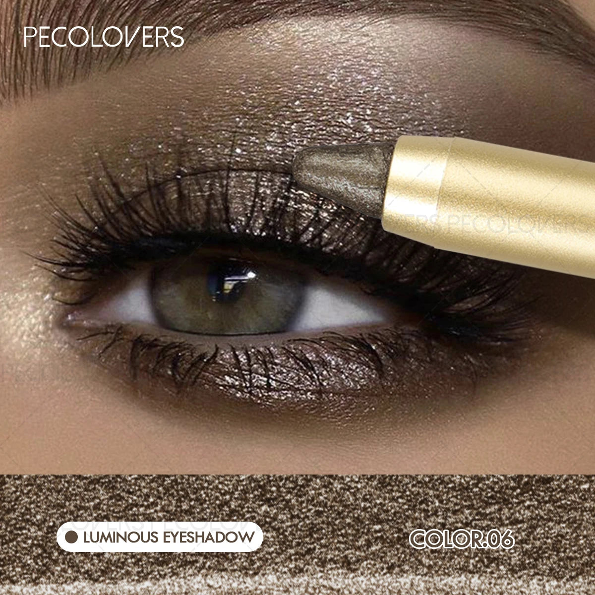 Dual-Ended Eyeshadow Stick with Sponge Brush, Glitter & Matte Finishes