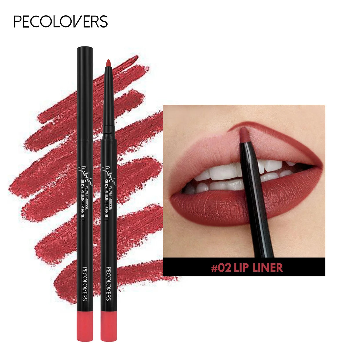 Waterproof Matte Lipliner Pencil Red Tint Long Lasting Makeup