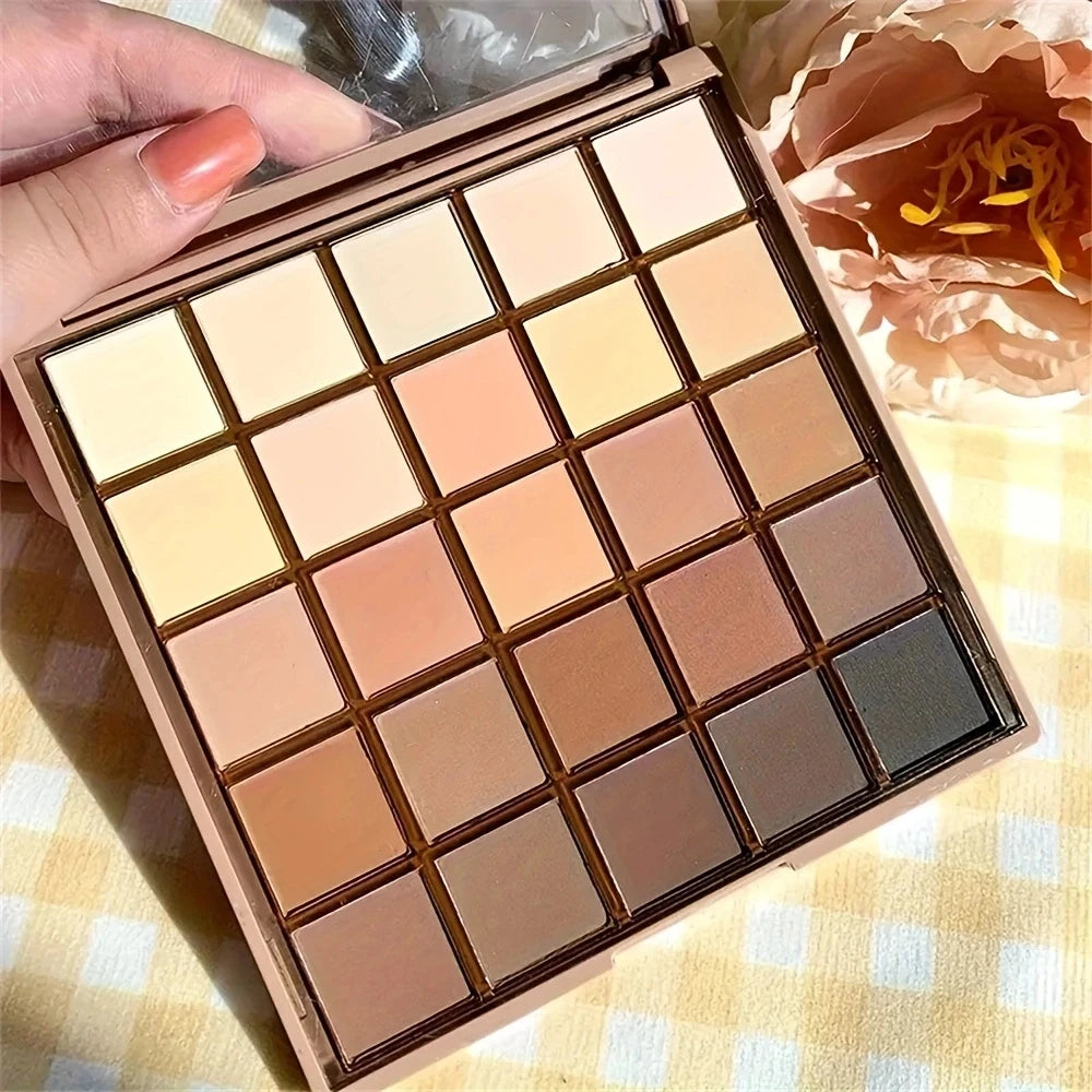 25-Color Eyeshadow Palette in Neutral Gray and Brown Tones