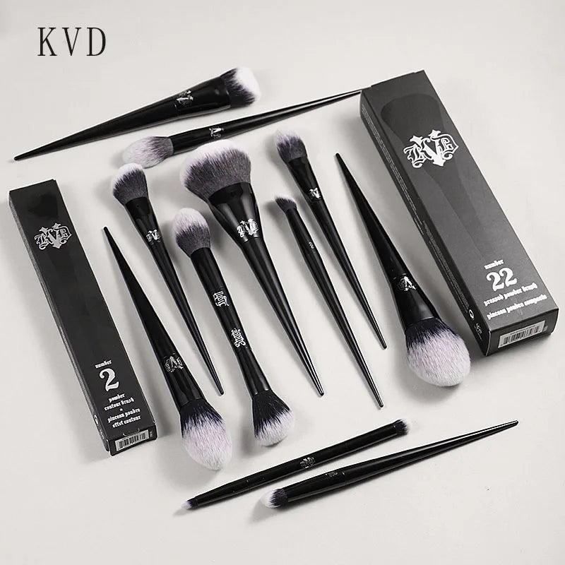 Kat Von D  Makeup Brush Set & Kit Foundation Blush Highlight Concealer Powder Sculpting Eyeshadow Brush