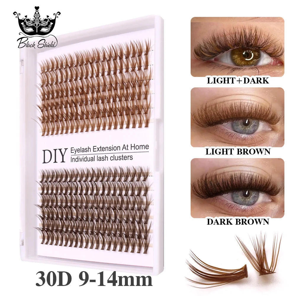 Brown Mix Colored Individual Lashes Colored Cluster False Lashes supplies for eyelash extensions makeup products