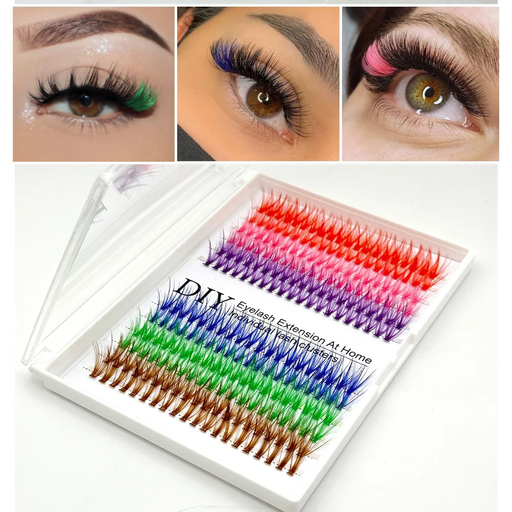Brown Mix Colored Individual Lashes Colored Cluster False Lashes supplies for eyelash extensions makeup products