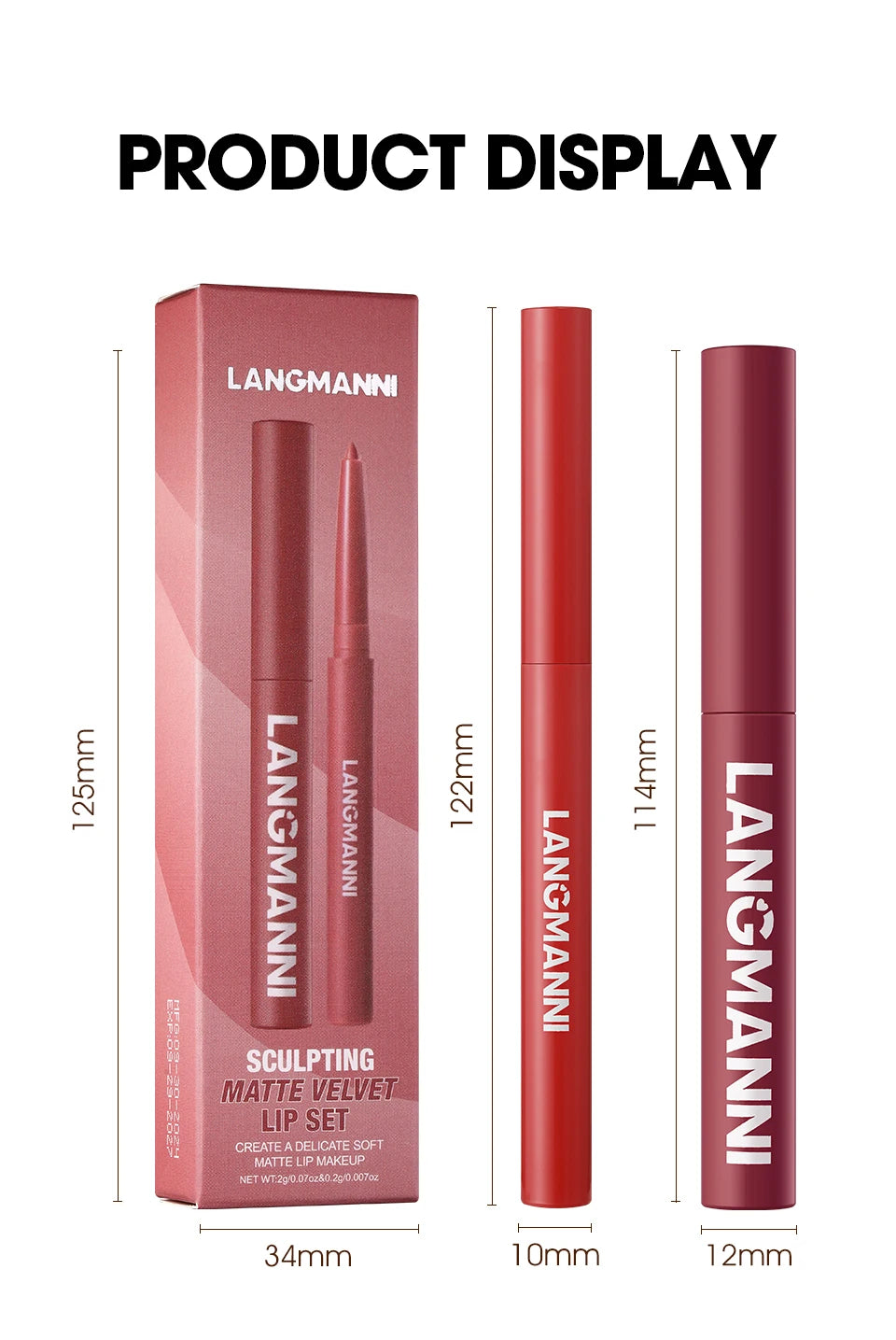 Integrated Waterproof Lipliner and Lipstick Set