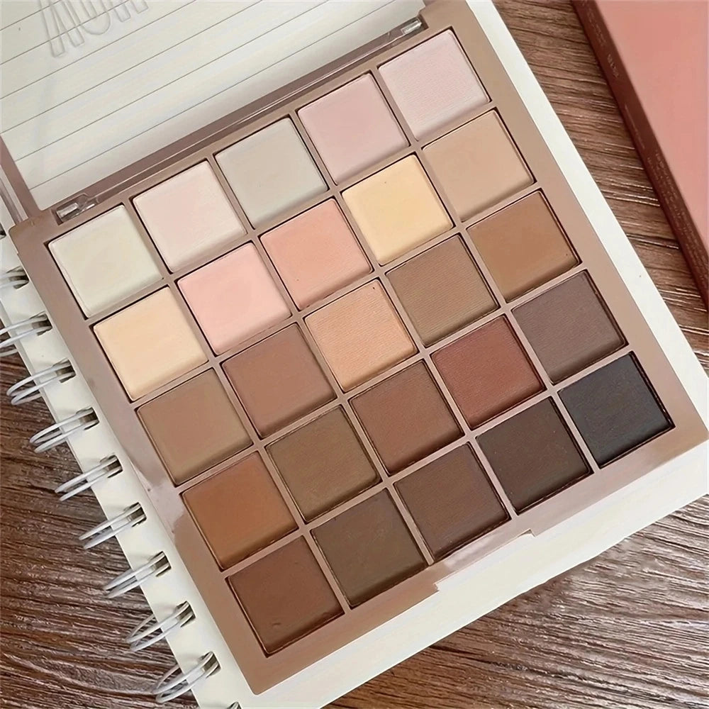 25-Color Eyeshadow Palette in Neutral Gray and Brown Tones
