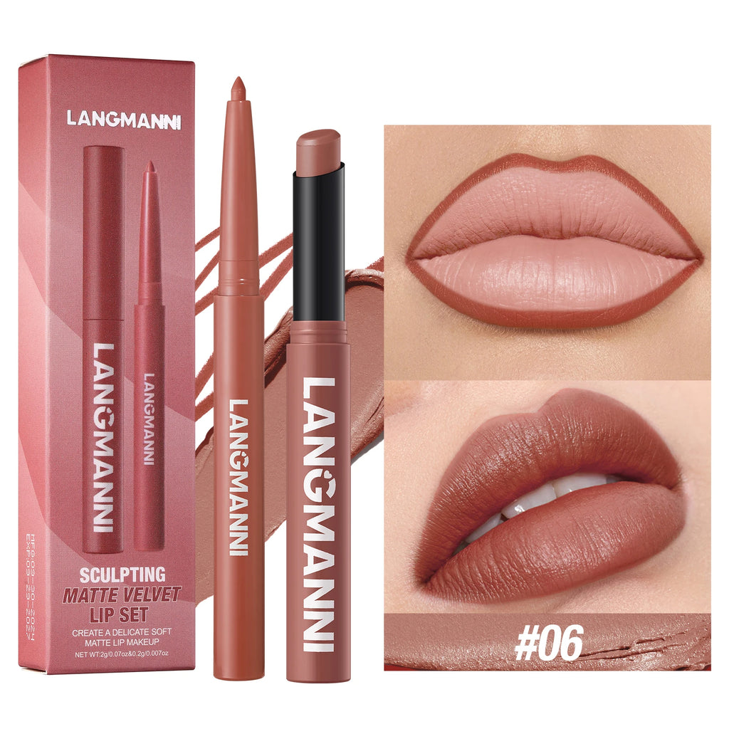 Integrated Waterproof Lipliner and Lipstick Set