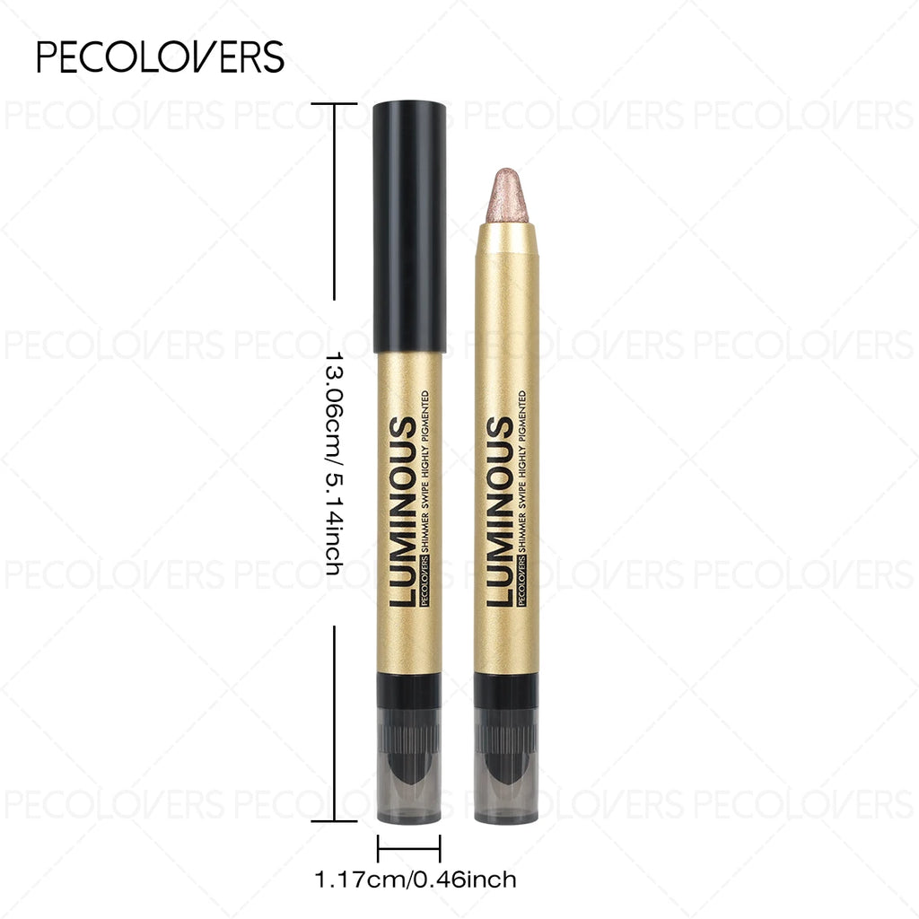 Dual-Ended Eyeshadow Stick with Sponge Brush, Glitter & Matte Finishes