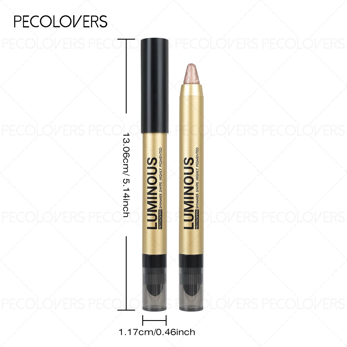 Dual-Ended Eyeshadow Stick with Sponge Brush, Glitter & Matte Finishes