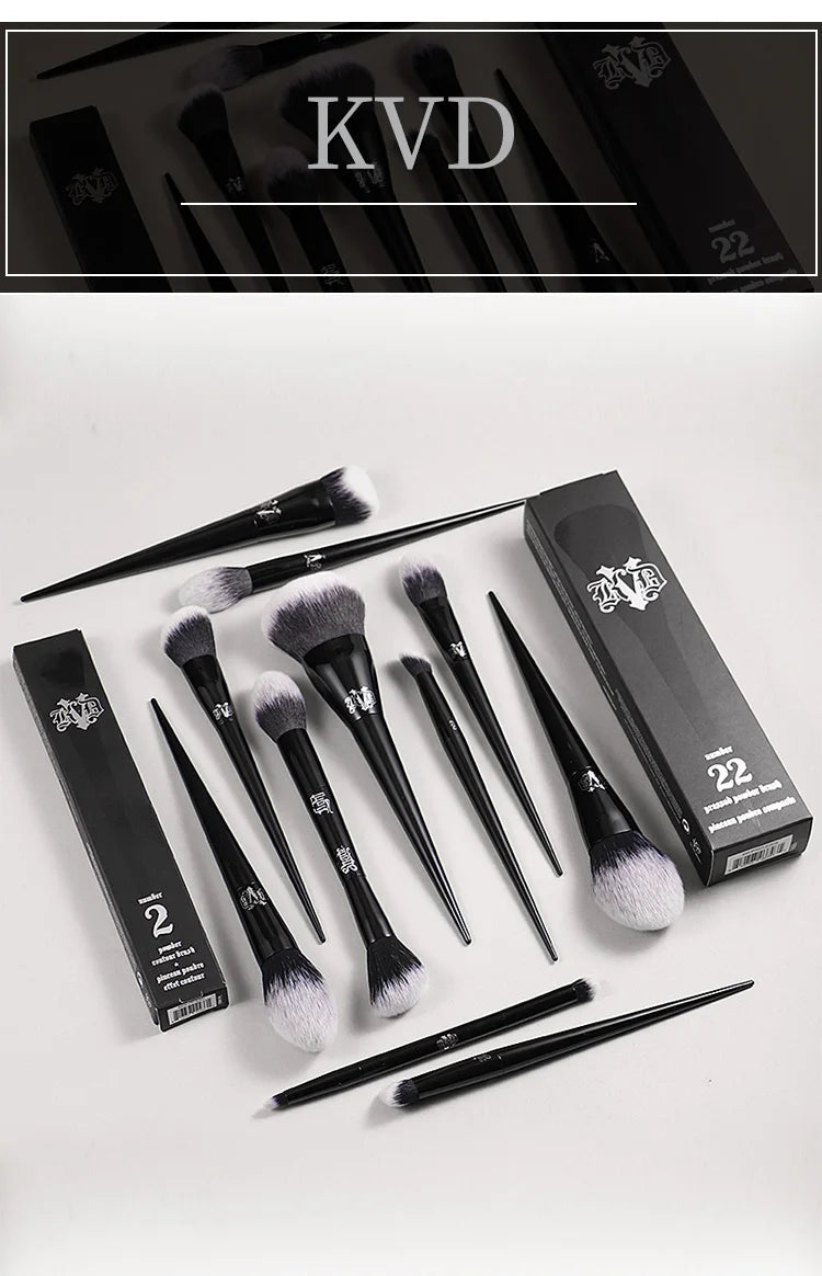 Kat Von D Makeup Brush Set & Kit Foundation Blush Highlight Concealer Powder Sculpting Eyeshadow Brush KVD Brand Makeup Brush