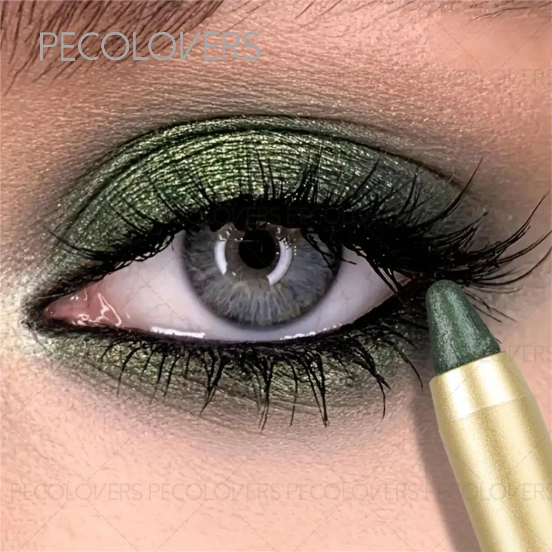 Dual-Ended Eyeshadow Stick with Sponge Brush, Glitter & Matte Finishes