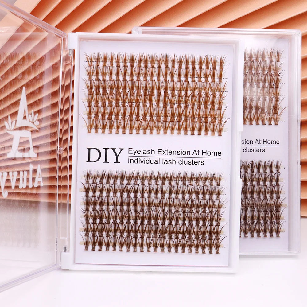 Brown Mix Colored Individual Lashes Colored Cluster False Lashes supplies for eyelash extensions makeup products