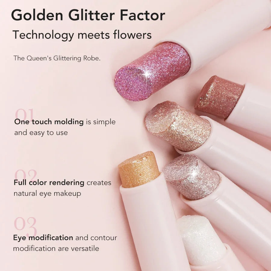 Jelly Eye Shadow Stick Water Shining Color Daily Non Flying Powder Novice Waterproof Lasting Makeup Free Liquid Eye Shadow