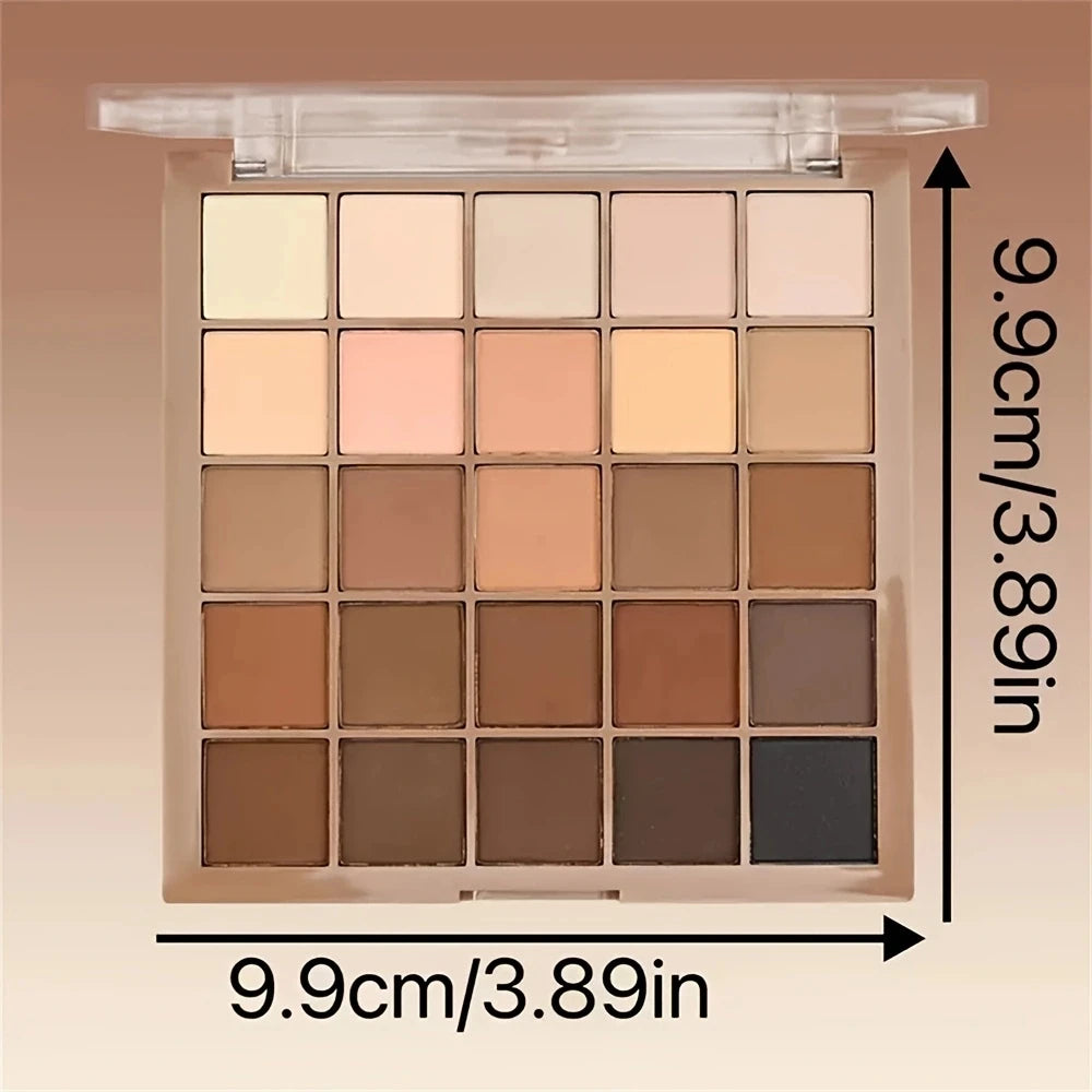 25-Color Eyeshadow Palette in Neutral Gray and Brown Tones