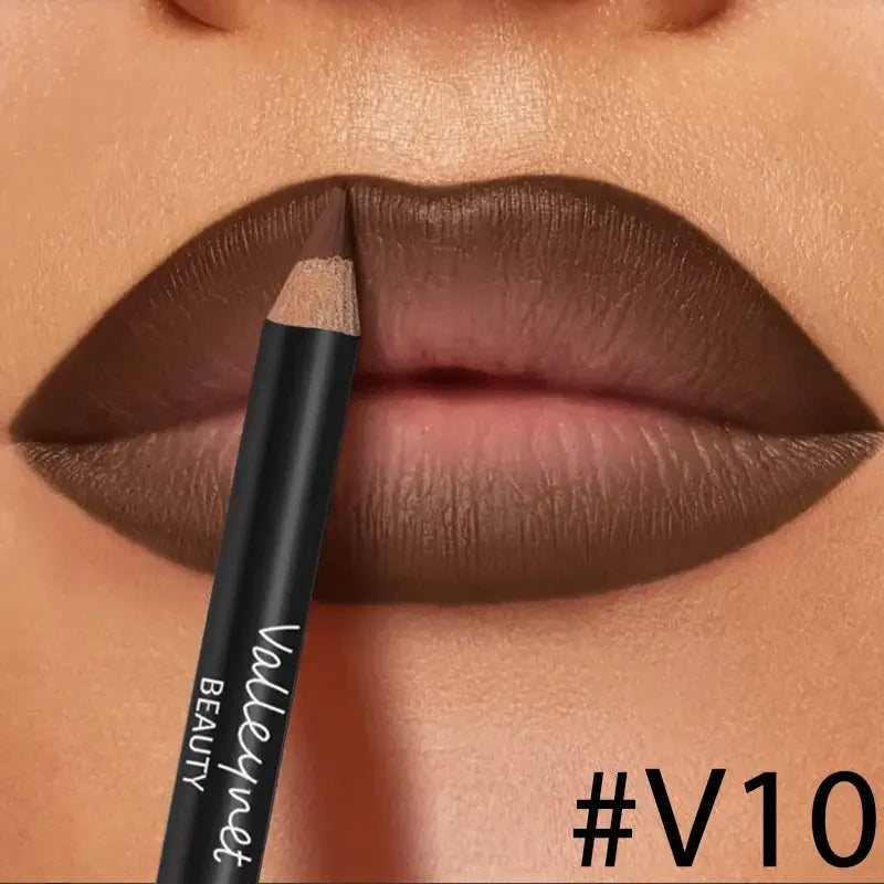 4pcs Lip Kit Set-3pcs Lip Liner+1pc Lip Glaze, Waterproof&Long-Lasting Matte Effect,Versatile