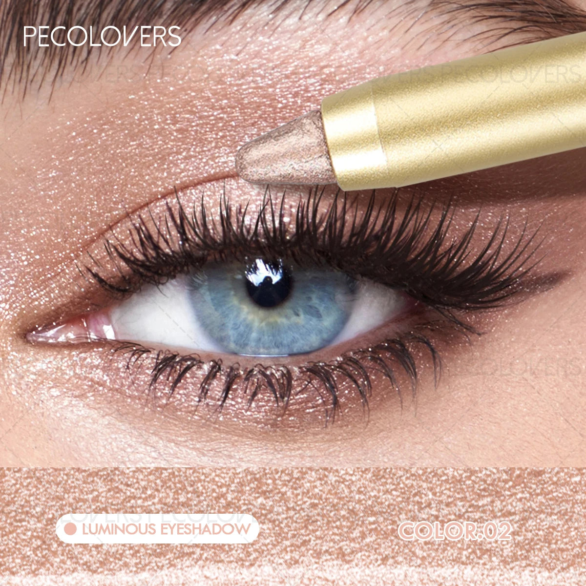 Dual-Ended Eyeshadow Stick with Sponge Brush, Glitter & Matte Finishes