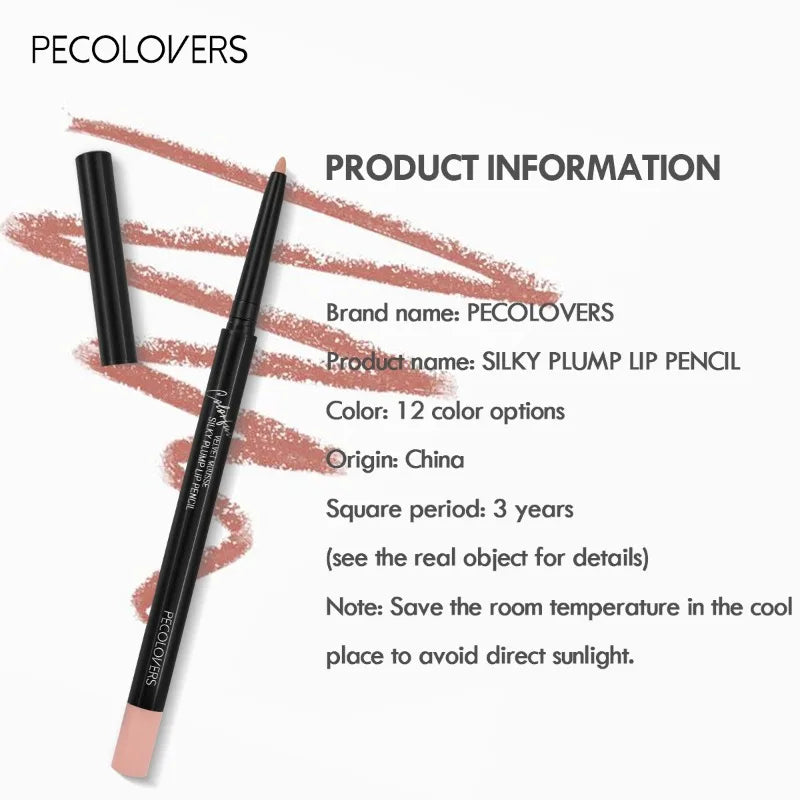 Waterproof matte lipliner pencil in red tint, featuring a sleek black casing and a pointed tip for precise application.