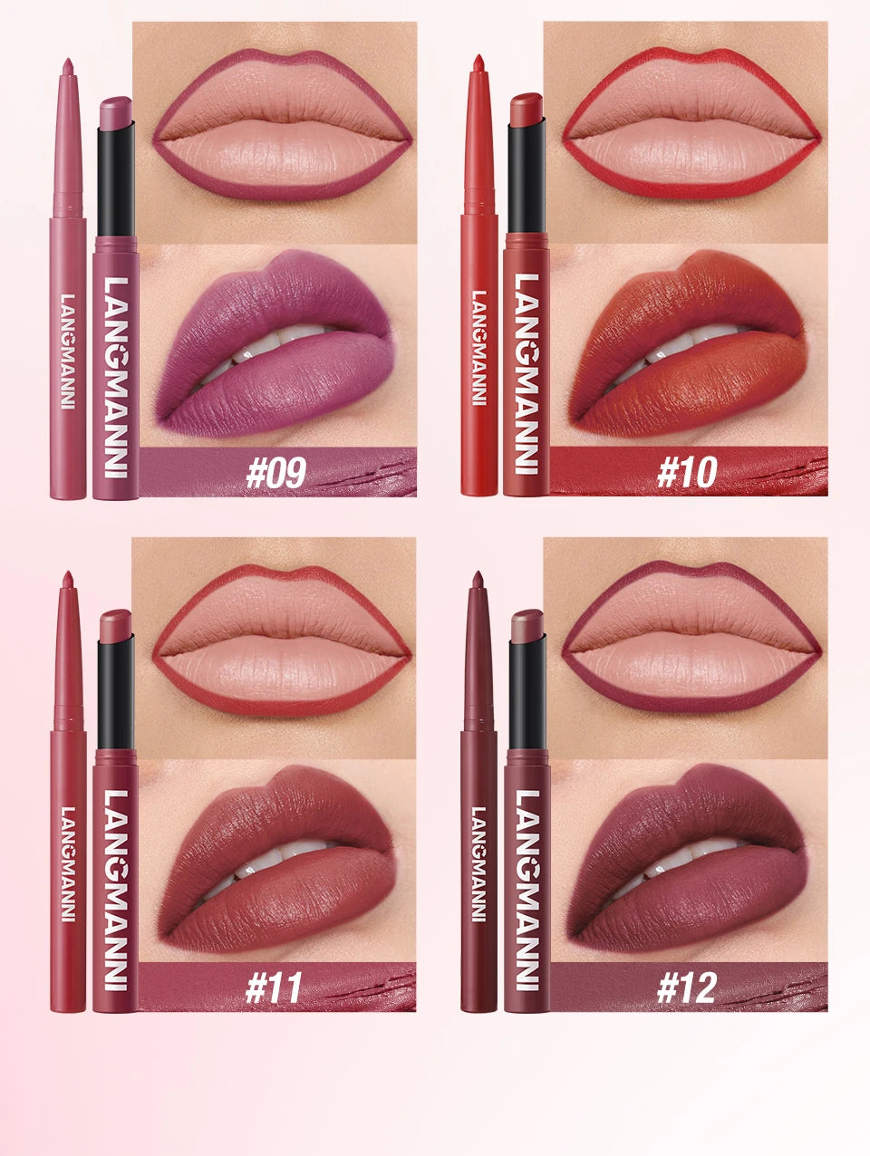 Integrated Waterproof Lipliner and Lipstick Set