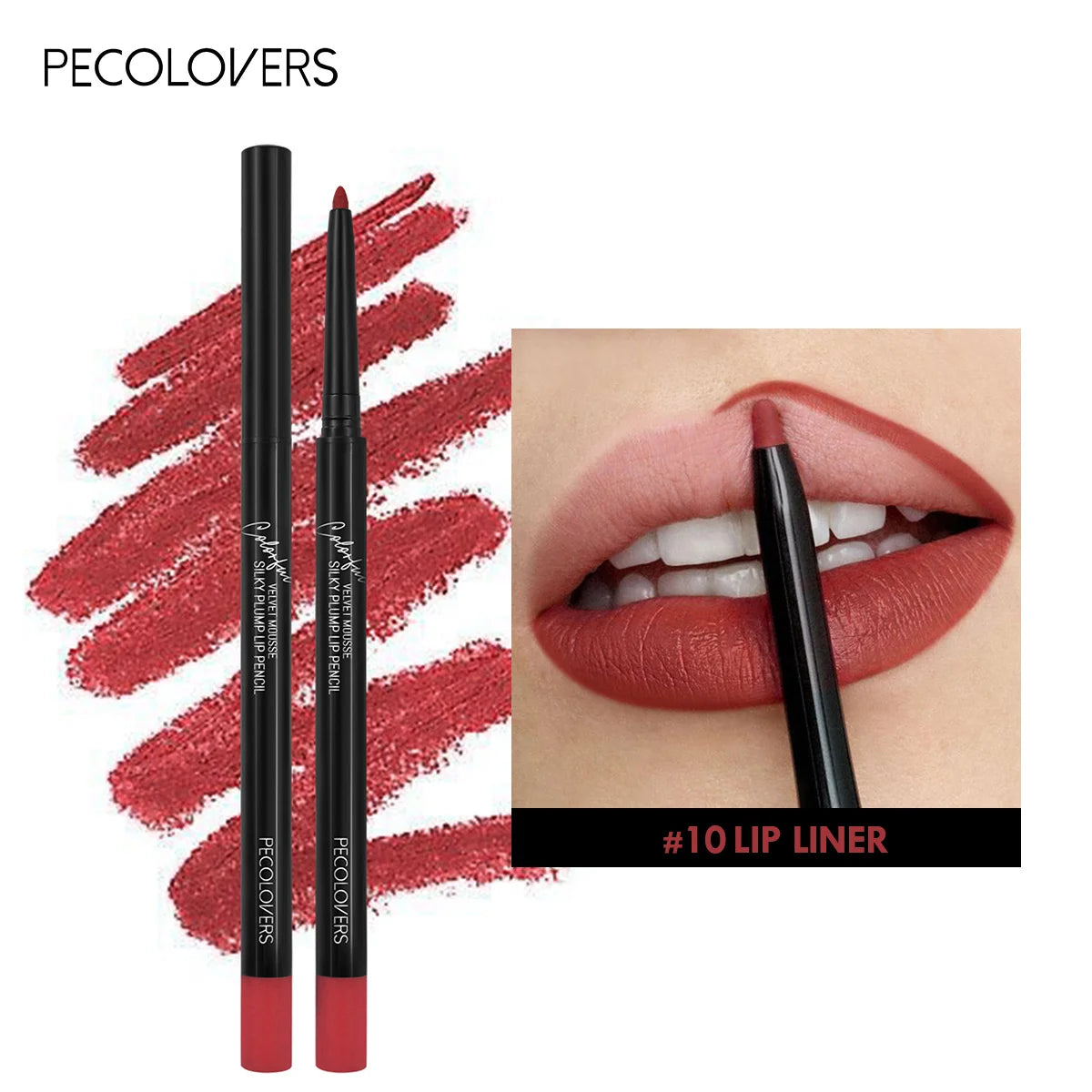 Waterproof Matte Lipliner Pencil Red Tint Long Lasting Makeup