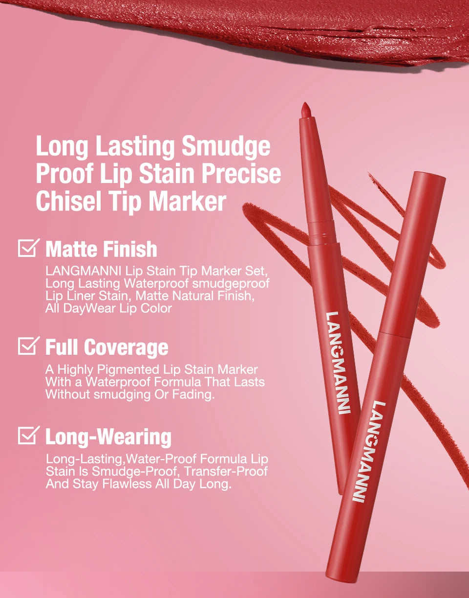 Integrated Waterproof Lipliner and Lipstick Set