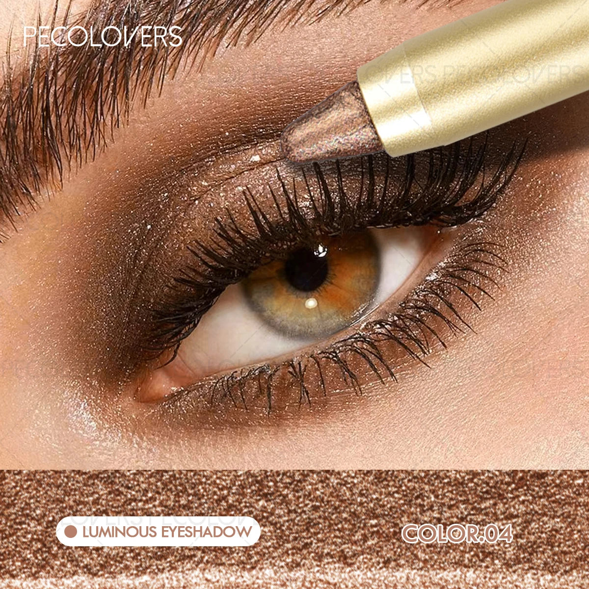 Dual-Ended Eyeshadow Stick with Sponge Brush, Glitter & Matte Finishes